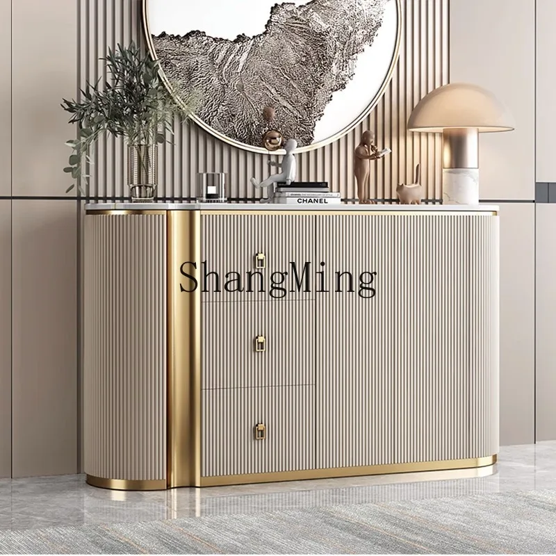 

FG light luxury solid wood entrance shoe cabinet Modern simple rock slab dining side cabinet