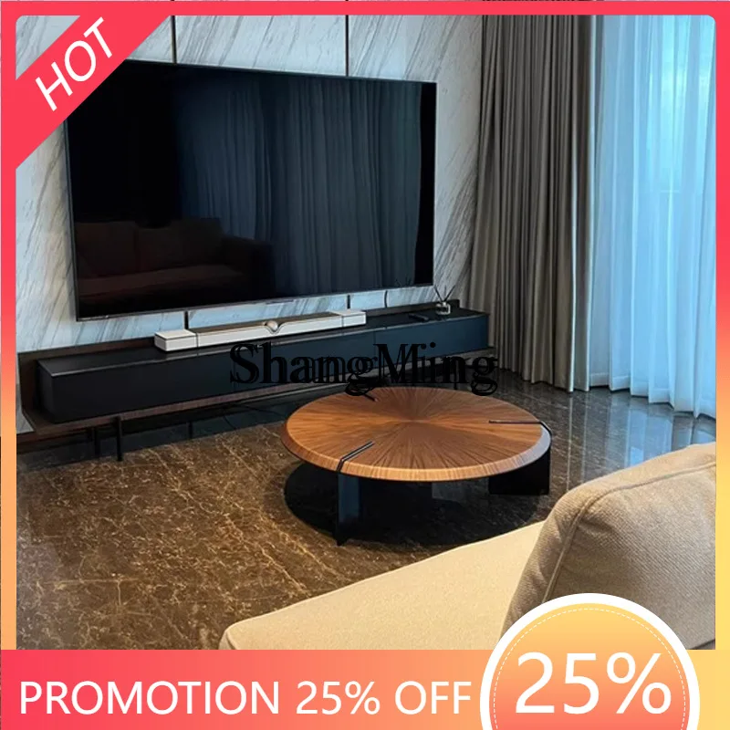 

FG medieval walnut veneer coffee table household living room high-end light luxury high-end coffee table