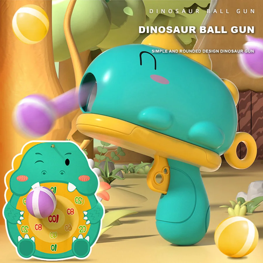 공룡 끈적 공 총 어린이 장난감 총 실내 및 실외 대상 슈팅 끈적 공 게임, 초점 교육 장난감 향상