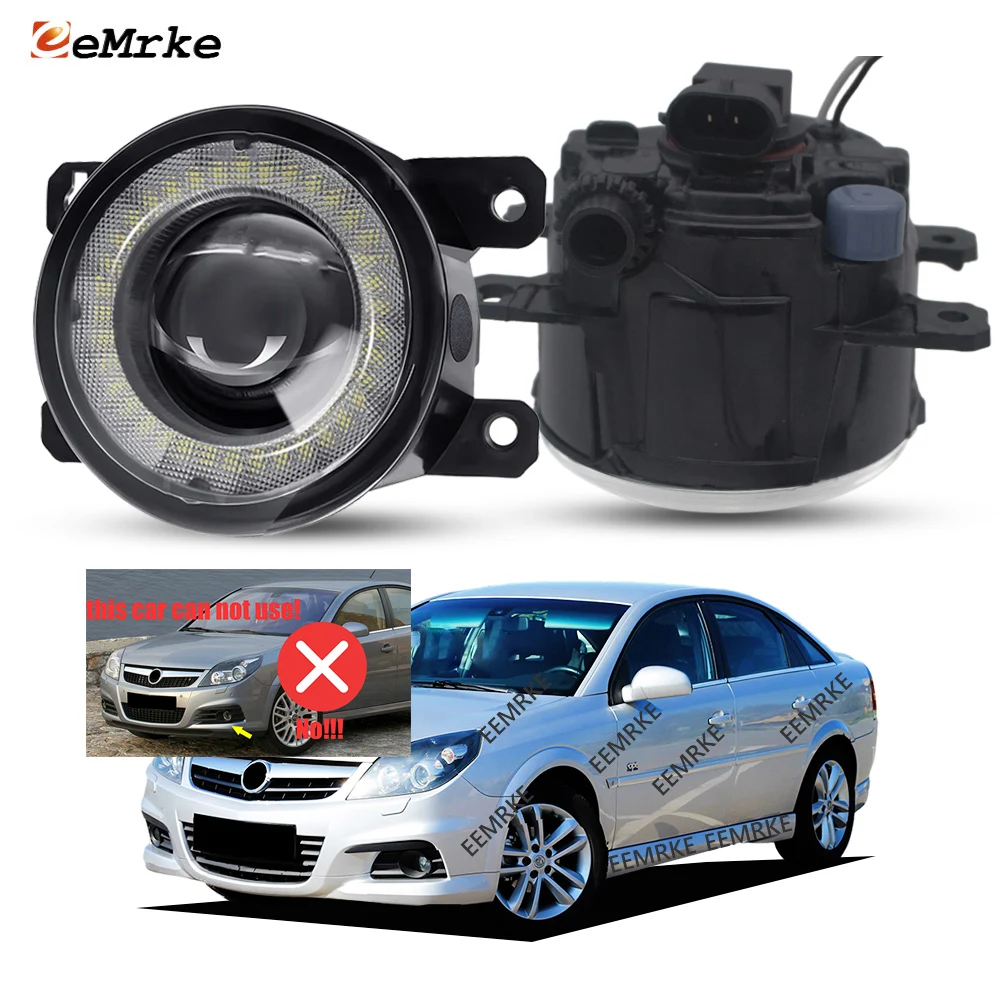 2-PCs LED Fog Lights For Opel Vectra C OPC VXR 09/2005 2006 2007 2008 With Glass Lens Angel Eyes DRL Car Fog Lamp Assembly