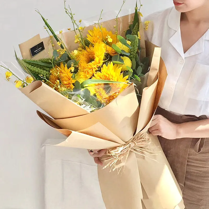 45 cm x 1000 cm braune Kraftpapierrolle für Blumensträuße, Geschenkverpackungen, DIY-Bastelarbeiten und Partydekoration – Detail 1