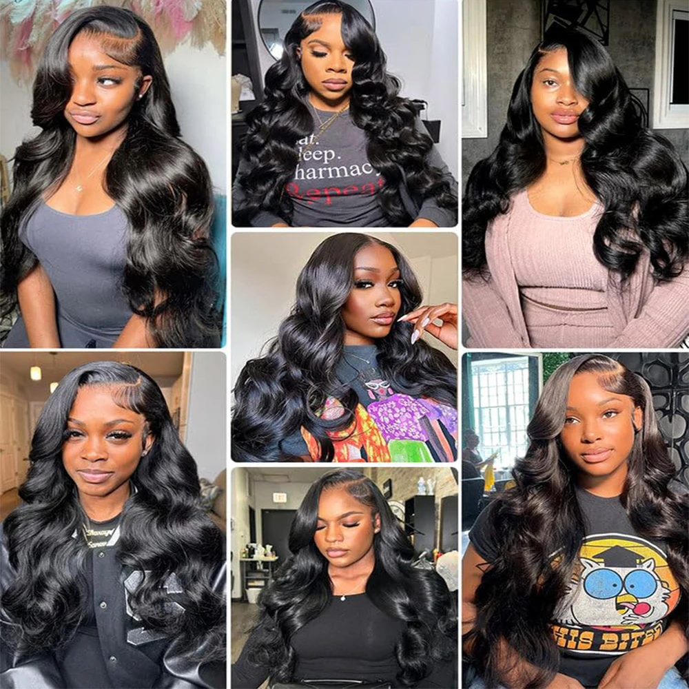 13x6 HD Lace Front Wig Human Hair Natural Black 40 42 inch Human Hair Body Wave Wet And Wavy Wig Pre Plucked Hairline with Baby Hair Drawstring Human Hair Wigs For Woman Transparent Swiss Lace Closure image 8
