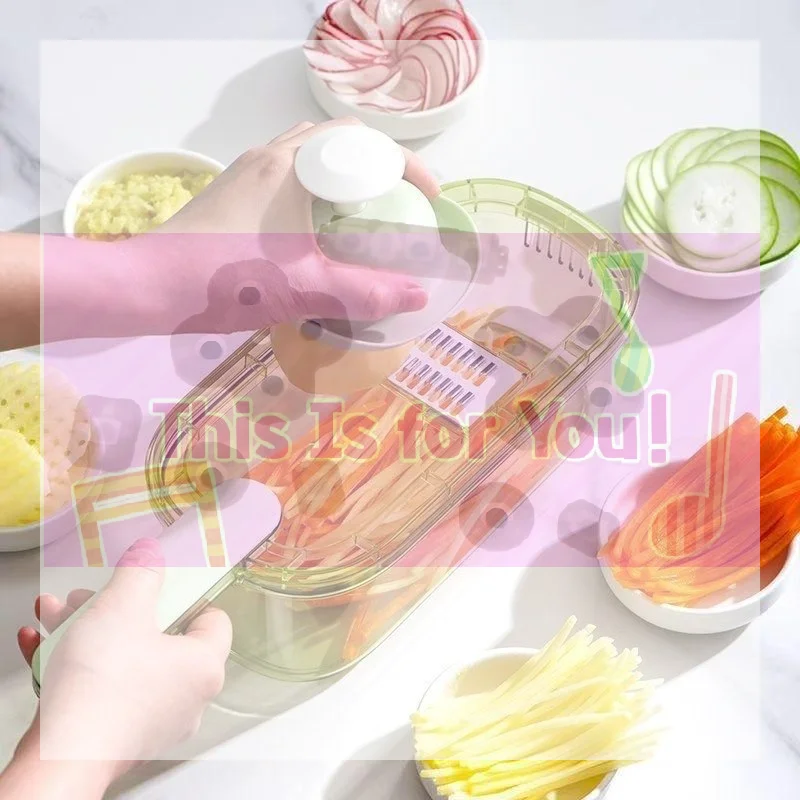 【MA】3 IN 1 Multifunctional Vegetable Chopper Handle Food Grate Food Chopper Vegetable Slicer Dicer Cut Kitchen Items Cocina