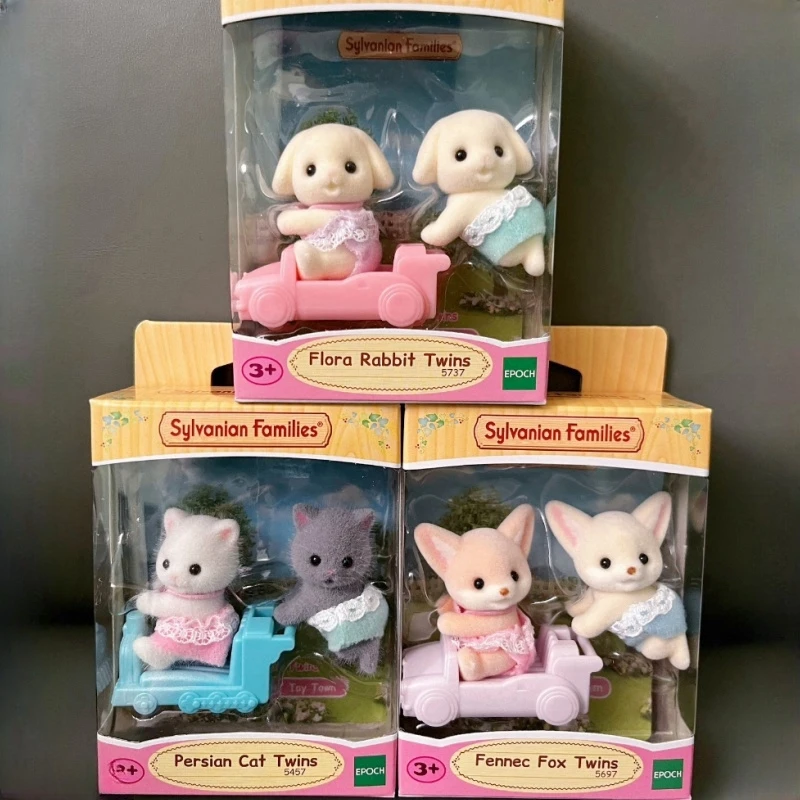 シルバニアファミリーアニメフィギュアシリーズ Ternurines ペルシャ猫双子人形コレクションかわいいベビードールルーム飾り誕生日ギフト