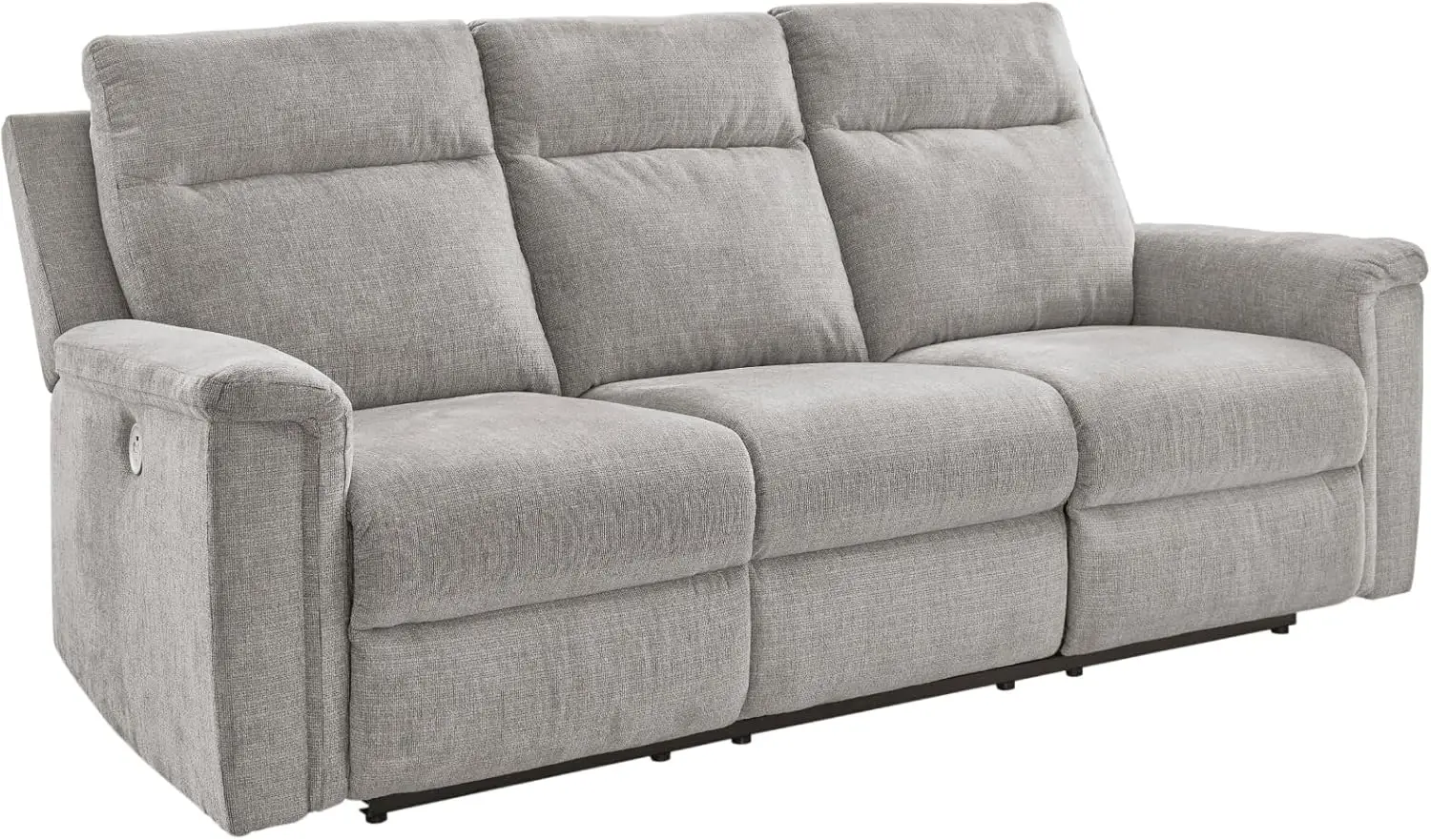 Minimalist Design Power Reclining Sofa with Built-in USB Charging Ports, Light Gray Modern Lounge Furniture for Living Room