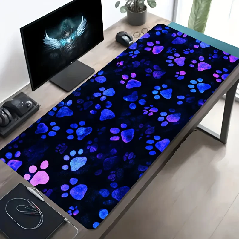CIFBUY Large Gaming Mouse Pad Purple Blue Gradient Print Non-slip Washable Rubber Base Oversized Desk Mat Office Computer Decor