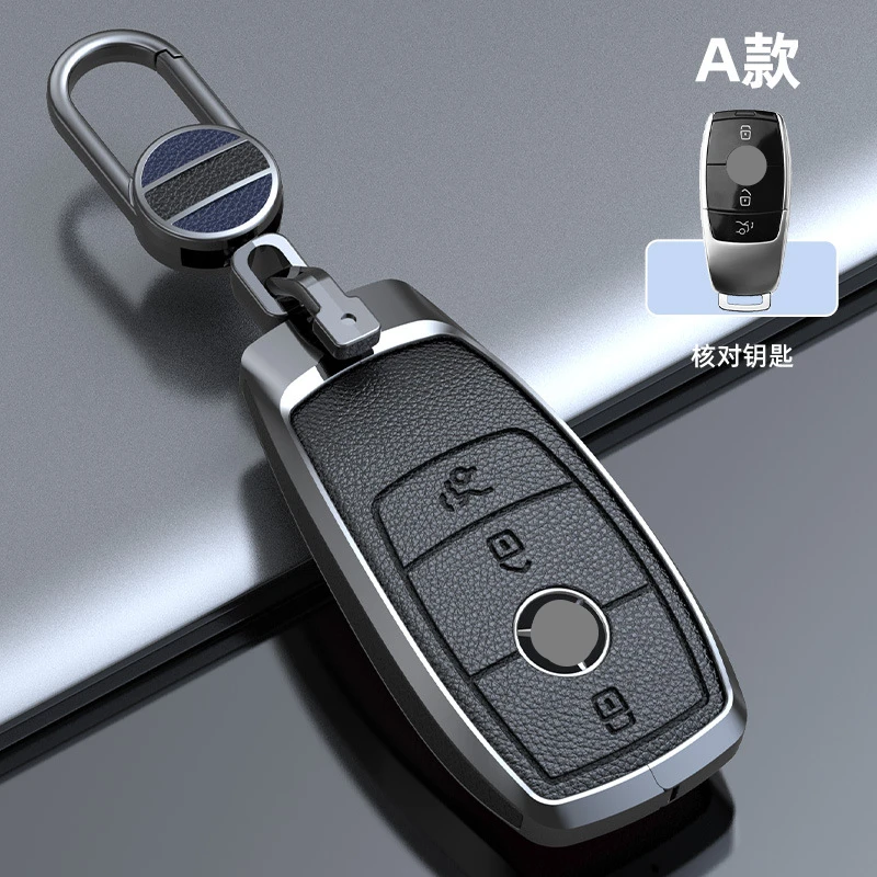 Leather Car Key Case for Mercedes Benz C /S Class W223 W206 S350L S400L S450L S500L 2022 2023 Fob Suede Protector Accessories