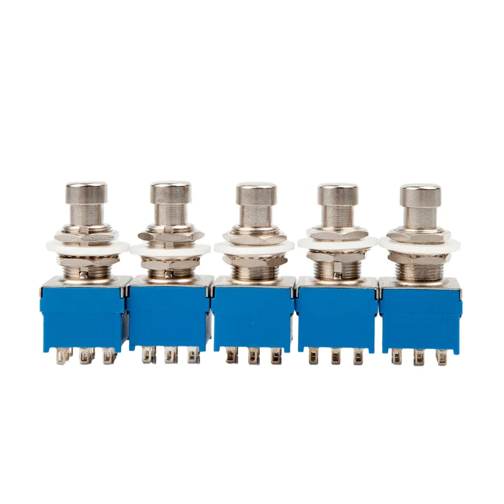 5PCS 13mmX17mm Foot Metal Switch 9 Pin 3PDT Guitar Effects Pedal Box Stomp Foot Metal Switch True Bypass