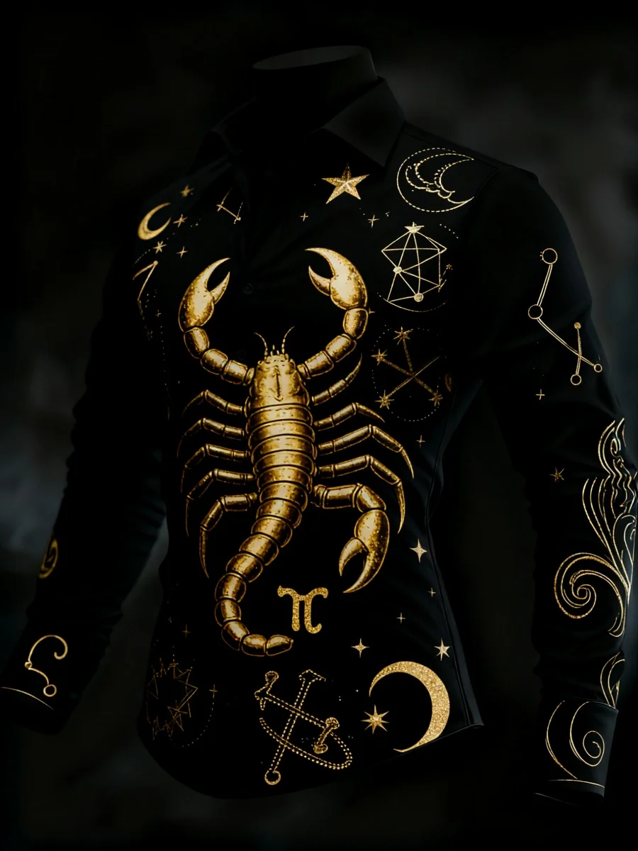 

2025 New Zodiac Sign Fashion Design Shirts, Men's Casual Shirts, Zodiac Styles Available, Fast Shipping