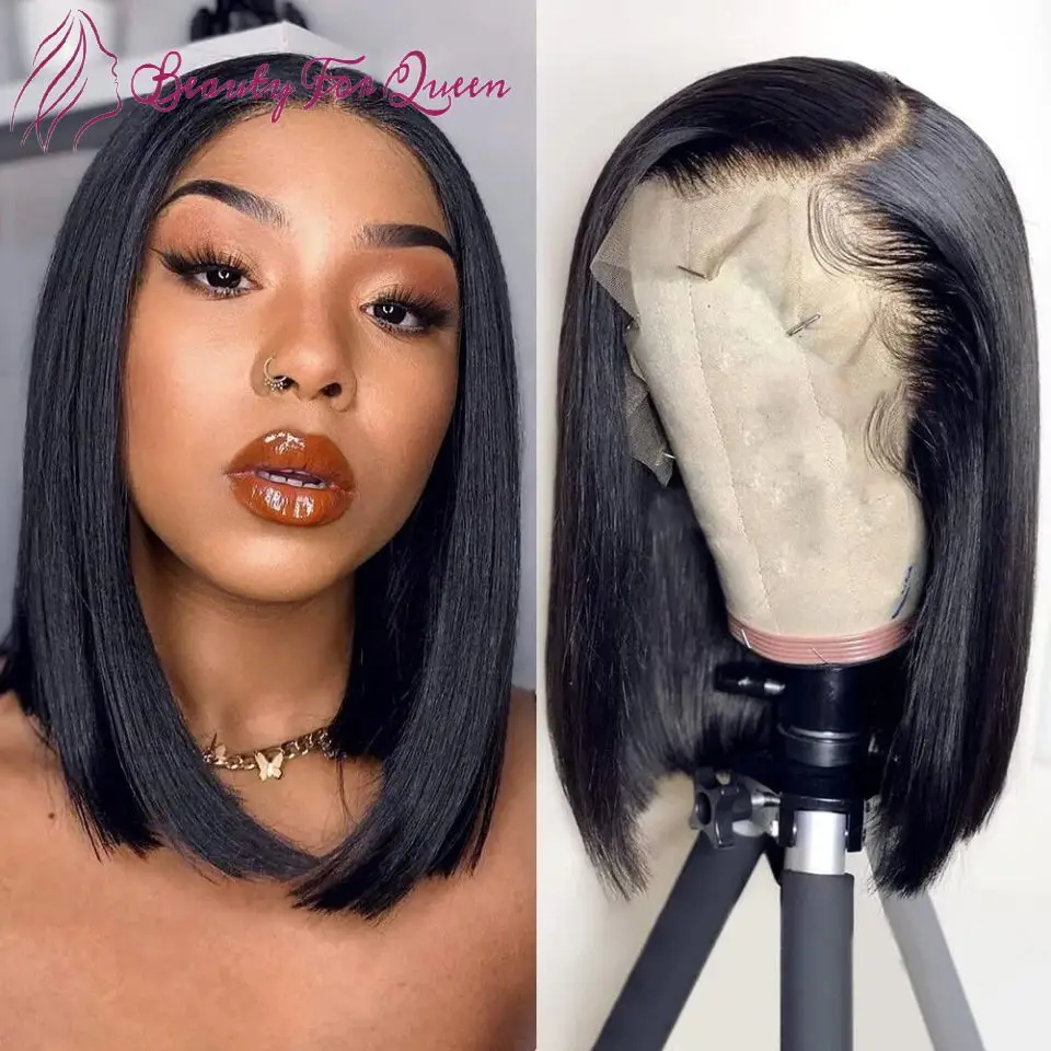 Ginger Orange Colored Lace Front Wigs Straight Human Hair Wigs Short Bob Wigs For Women Glueless Short Bob Lace Frontal Wig