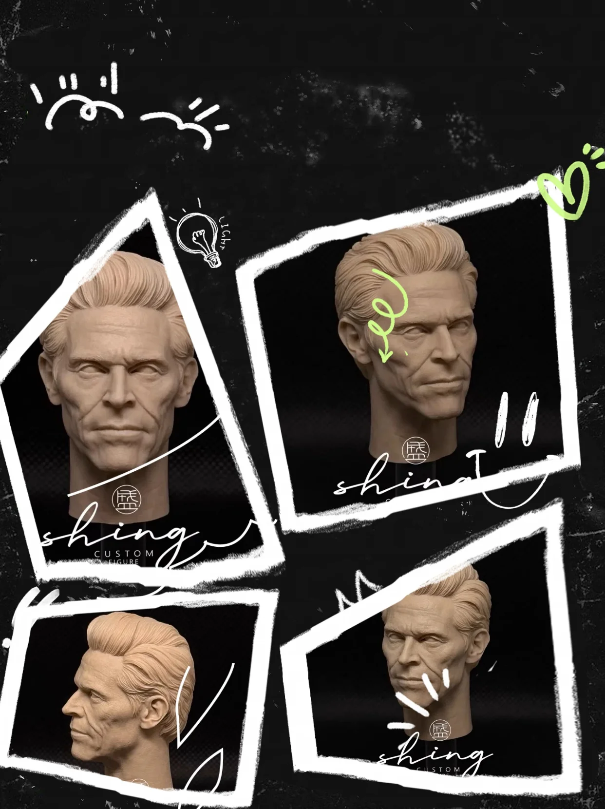 【Only Head】1/6 Scale Male Soldier Actor Supervillain Simulation Unpainted Head Sculpt Fit 12''Action Figure Toys For Fans DIY