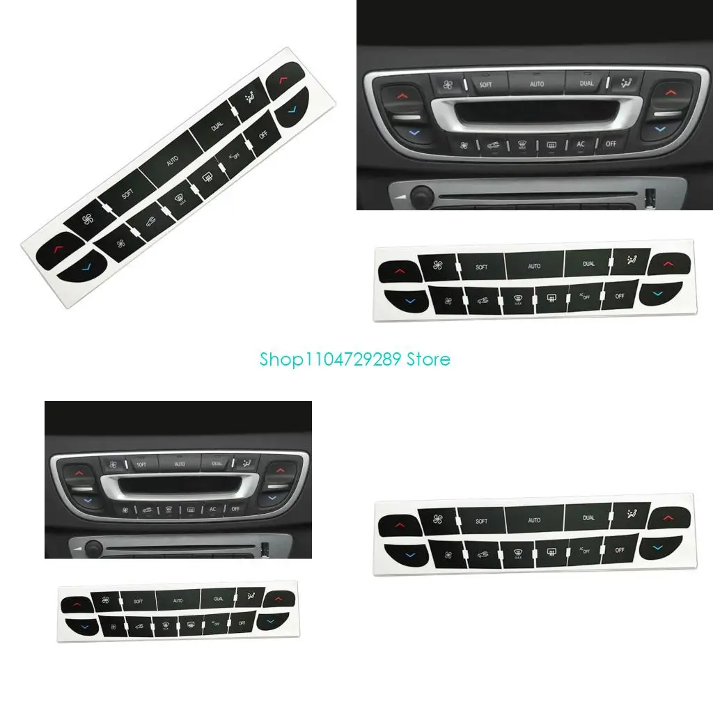 D8KE Upgrades Black PVC Automotive Dashboard Button Repair Patches for Vehicles Use