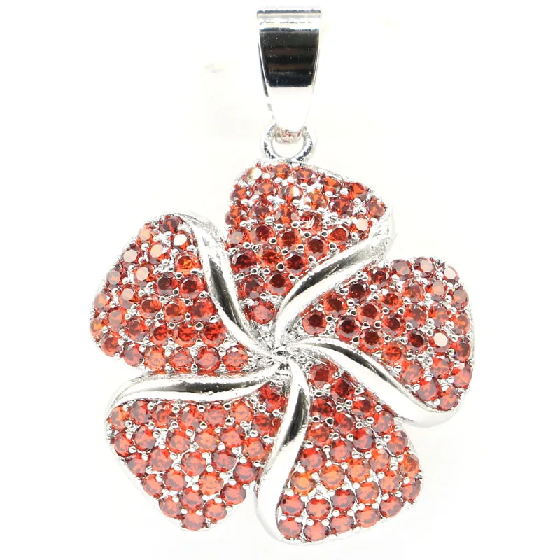 

33x24mm White Sapphire Black Sapphire Tanzanite Pink Kunzite Orange Spessartine Garnet White CZ Women Dating Silver Pendant
