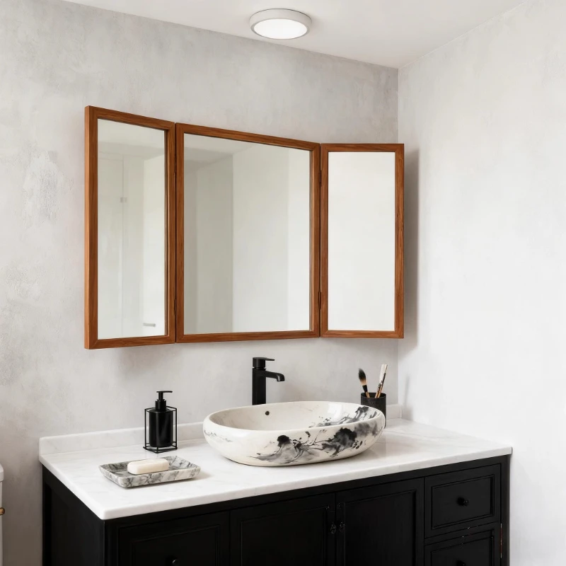 Bathroom Vintage Mirror Modern Aesthetic Girls Makeup Korean Style Mirror Luxury Vanity Spiegel Wand Living Room Decorations