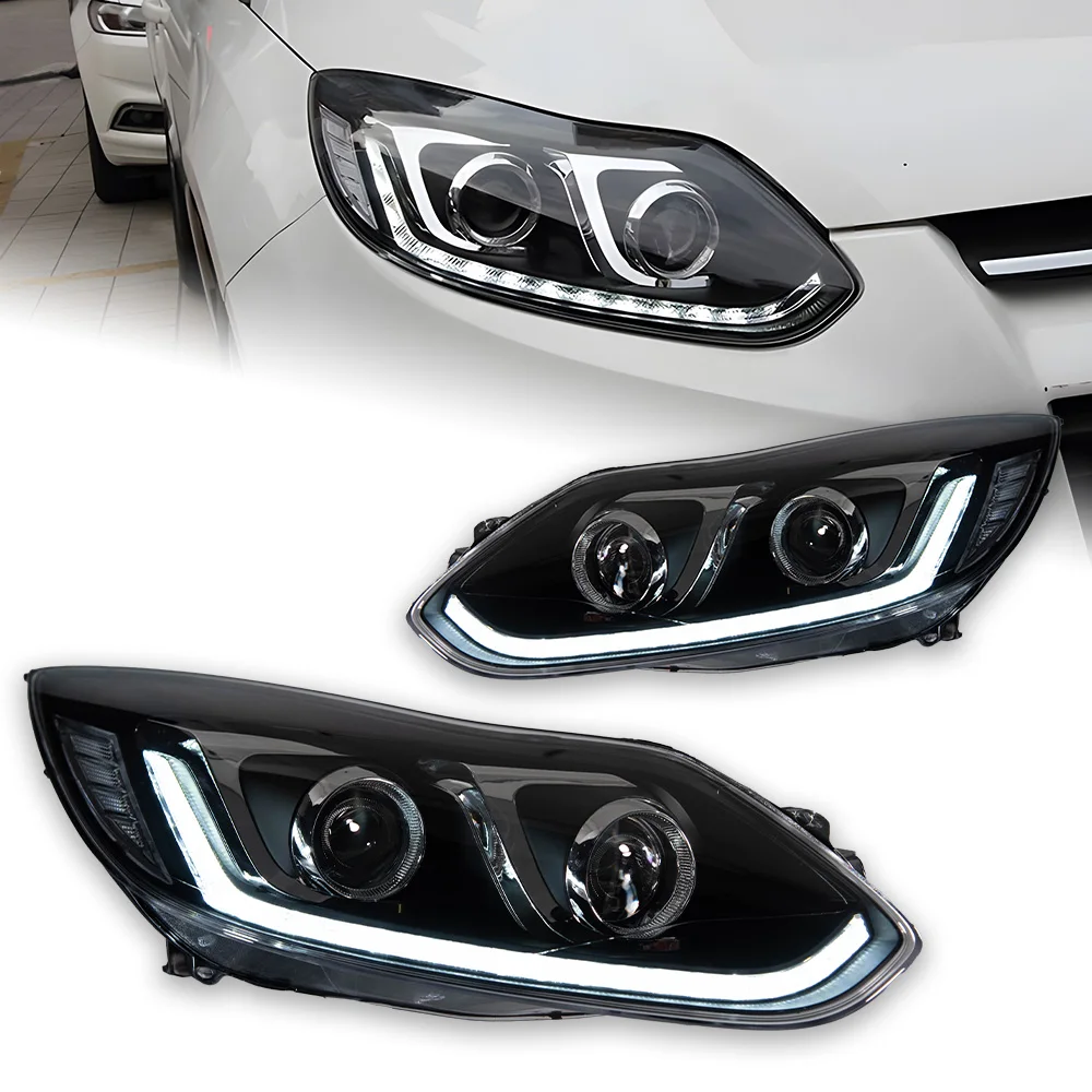 AKD For Ford Focus MK3 2012 2013 2014 Headlight Modified LED Car Accessories Headlights DRL Front Light Head Lamp Projector Lens