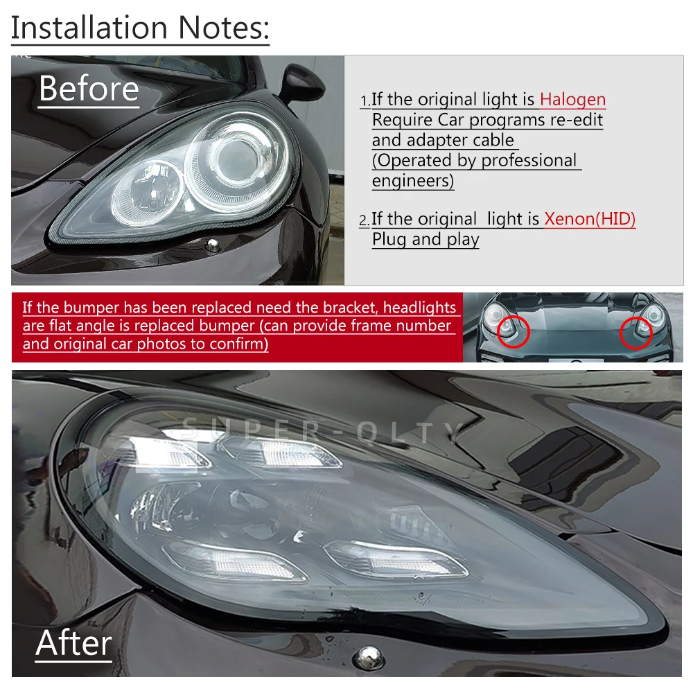 Para Porsche 2010-2013 Panamera faro 970.1 actualización 971 estilo completo Led faros luces traseras DRL