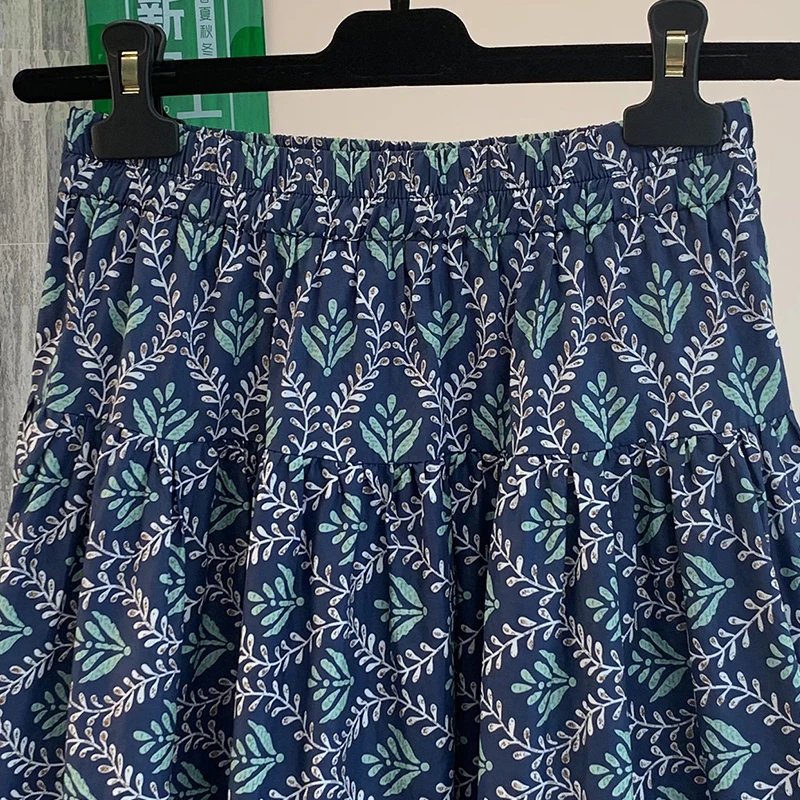 Ele-falda acampanada con estampado Floral Vintage para mujer, falda hasta la rodilla de verano, corte en A, informal, mezcla de poliéster