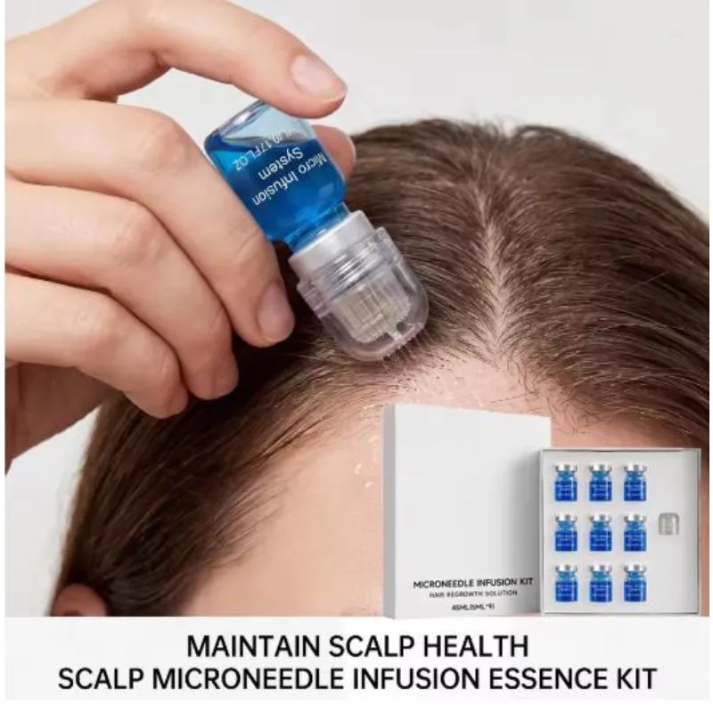 Microneedle Hair Regrowth Kit Solution Scalp Nourishing Serum For Hair Health Maintenance Needle Head Use Scalp Care Kit