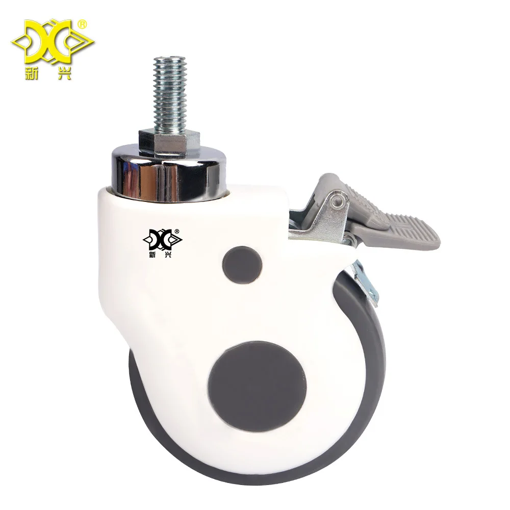 1 pz/4 pollici M12 vite Rod TPR Medical Wheel attrezzature mediche Caster ruota universale culla ruota di bellezza