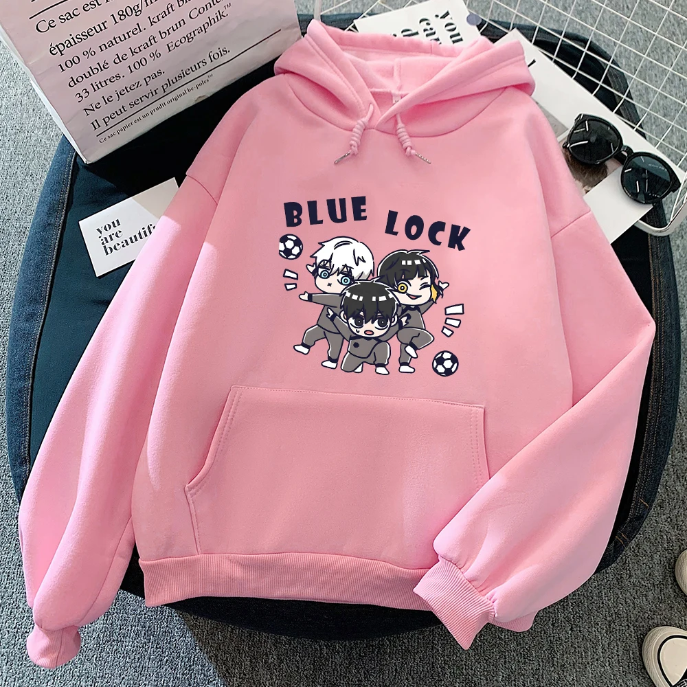 Japan Anime Blue Lock Football Print Plus Size Hoodie Women Sweatshirt Hooded Cartoon Casual Boy And Girl Streetwear Pullover