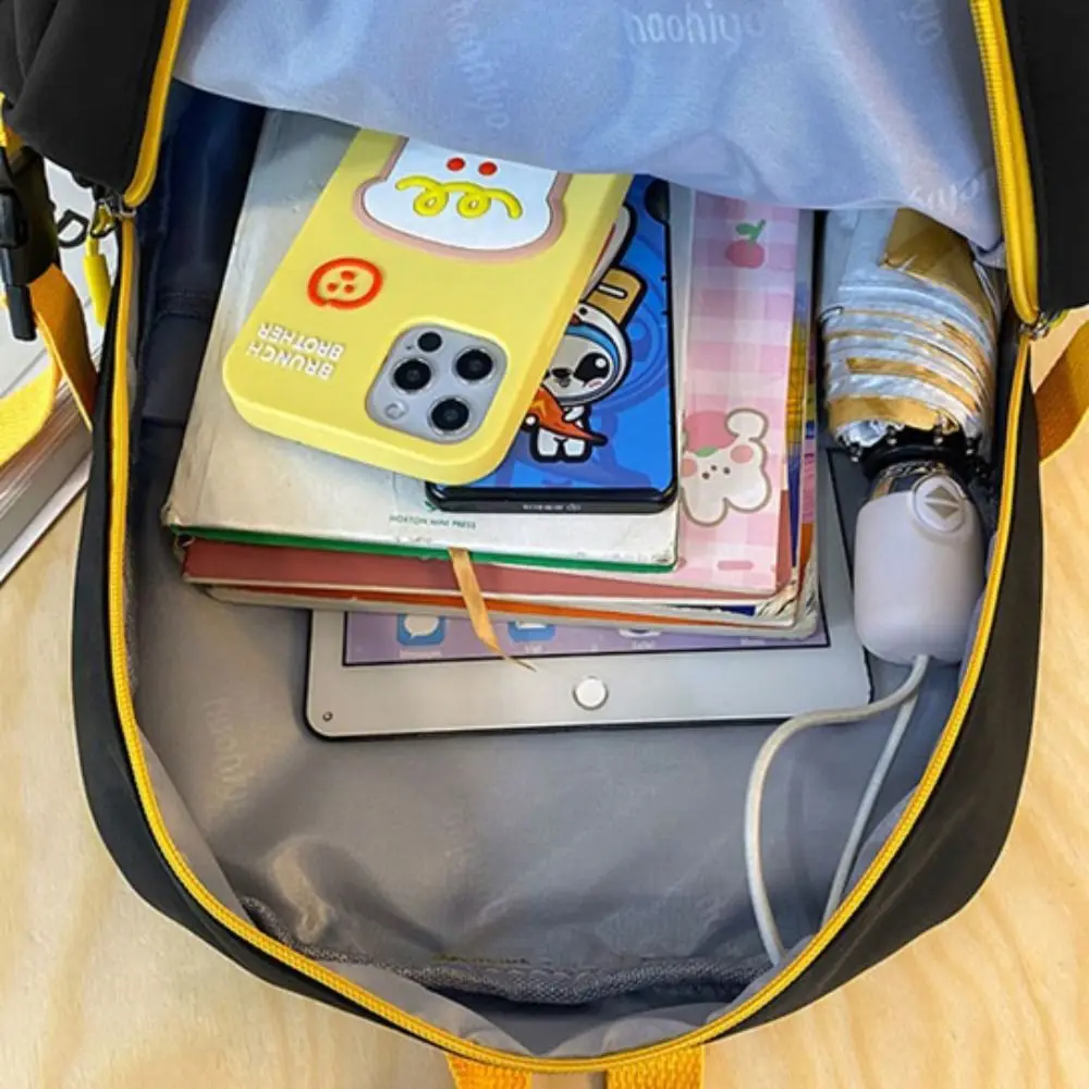 Zaino per studenti trasparente di grande capacità Borsa da scuola di moda in PVC Borse a tracolla doppie in tela multitasche da viaggio
