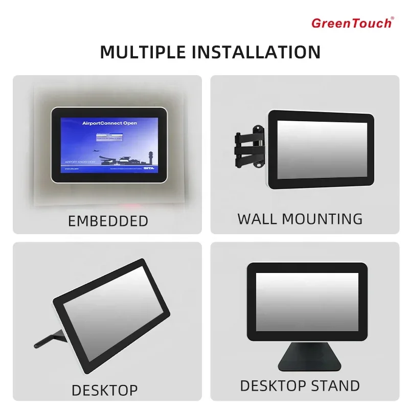 10 Points Capacitive Touch Screen 8 Inch LCD Monitor Wall Mount Capacitive Industrial Touch Monitor