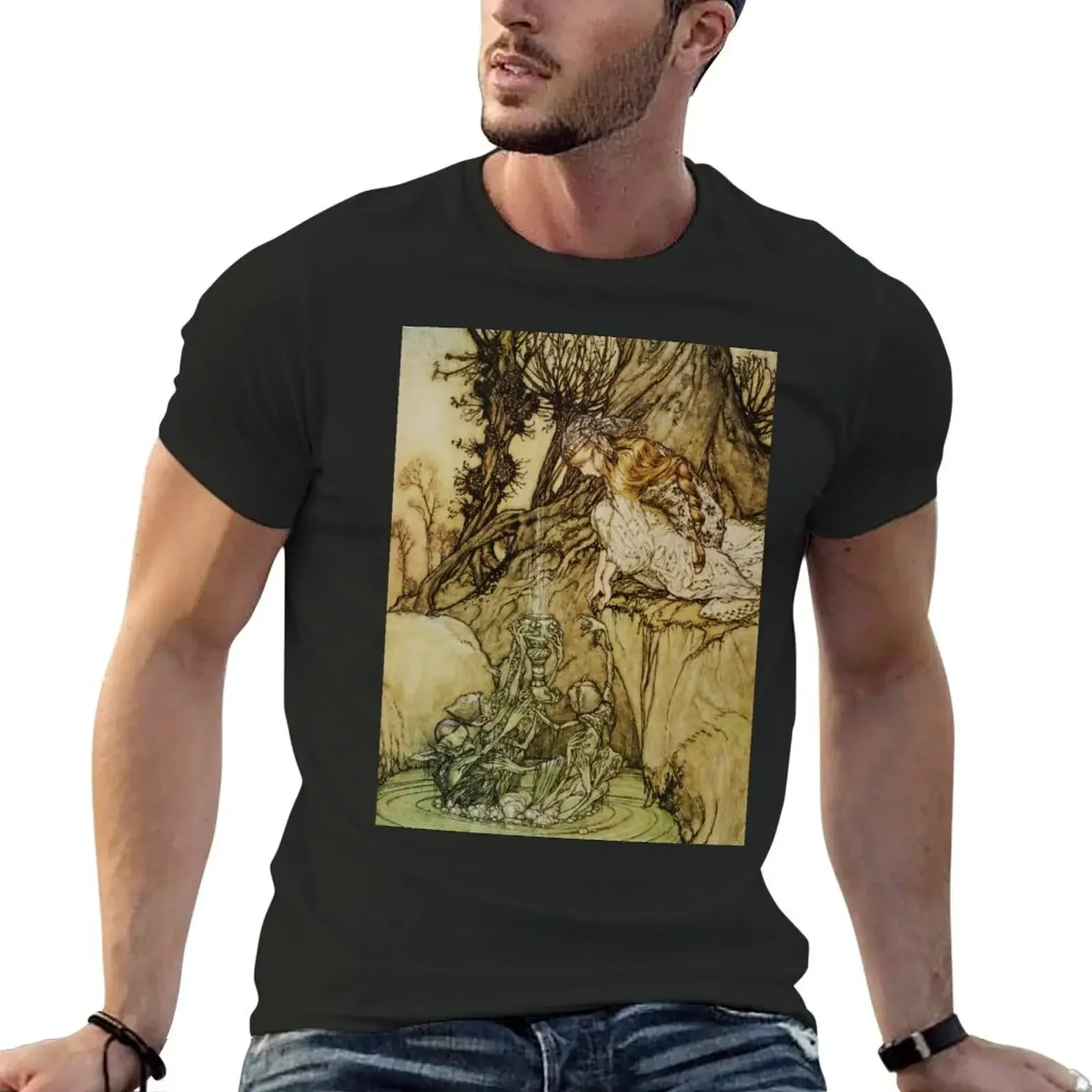 The Magic Cup - Arthur Rackham T-Shirt graphic shirts street wear Short sleeve tee men
