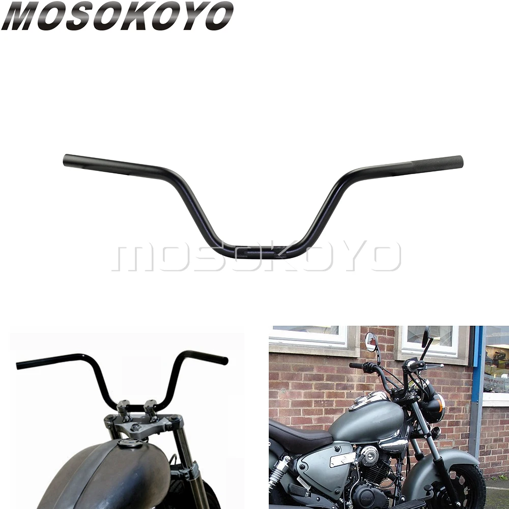 Retro Motorcycle Handlebar 22mm 7/8 Classic Steering Wheel for Dyna Bobber Chopper Cruiser Custom Cafe Racer Scooter Handle Bar