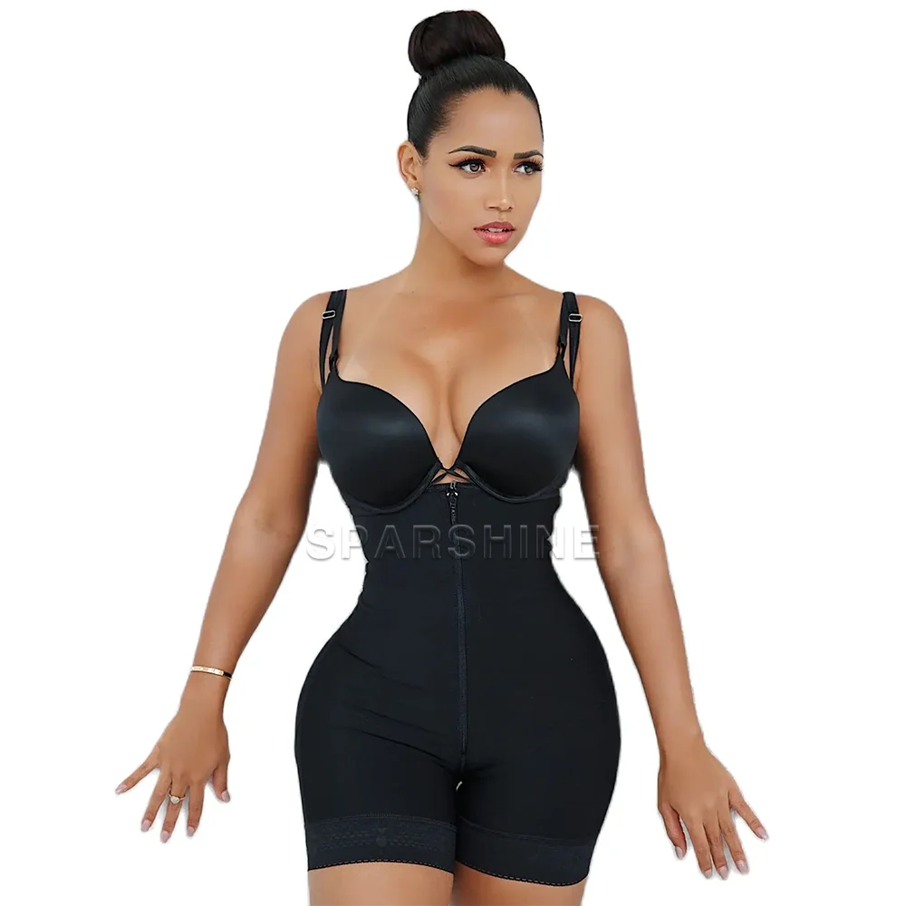 Fajas Colombianas Waist Trainer Front Zipper Open Bust Tummy Control Shapewear Slimming Lace Flat Belly Butt Lifter Underwear