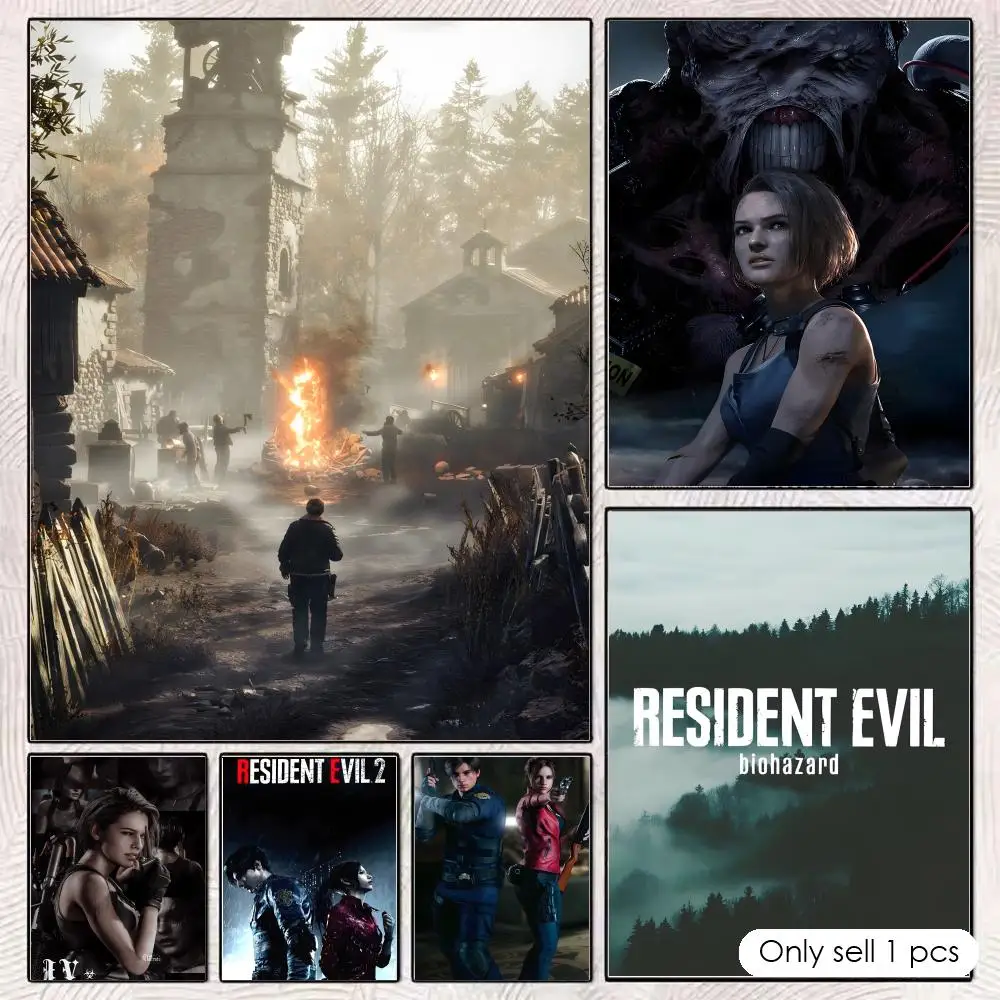 The R-resident-EvilS Game Poster HD art sticky wall waterproof home living room bedroom bar aesthetic decoration