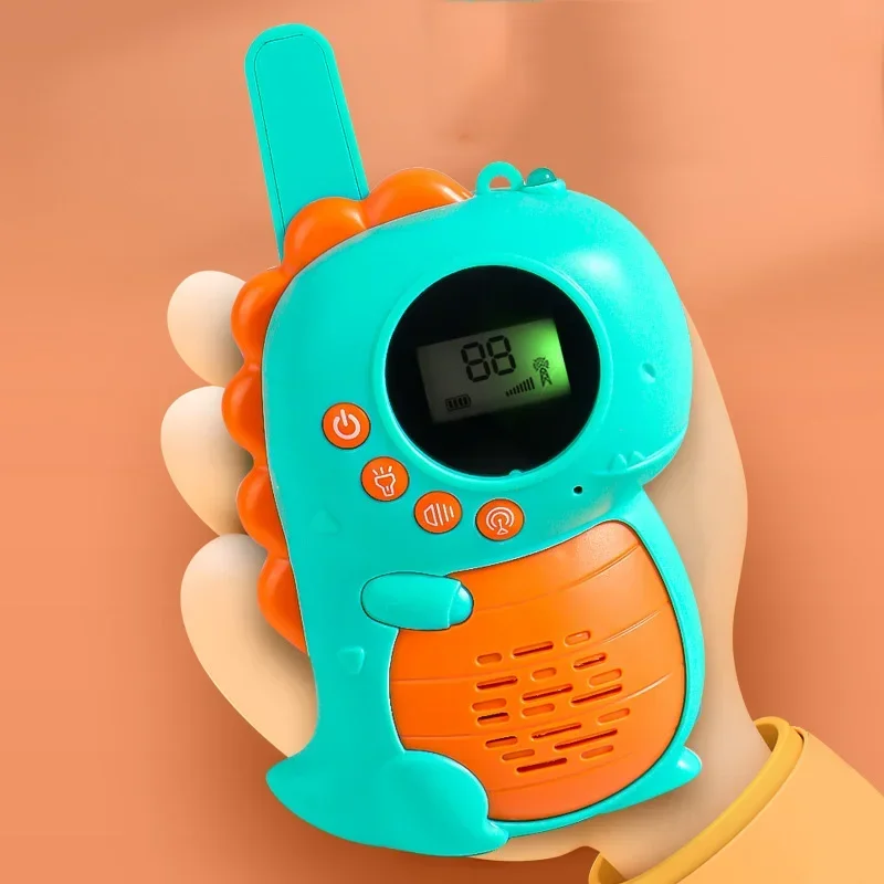 Cute Portable Walkie Talkie for Children, Brinquedo de dinossauro sem fio, Ao ar livre, Longo alcance, 3km, Interativo, Eletrônico, Presente para criança