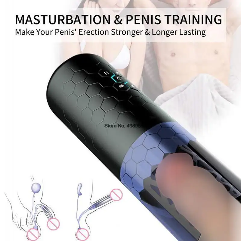 Masturbators For Men Silicone Pussy Vaginas For Men Sex Toys For Men 6 Thrusting 3 Spinning Suction Modes with bluetooth image 4