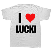 Summer Style I Love Lucki Heart Fuuny T Shirt Casual Fashion Loose Short Sleeve Streetwear Tshirt Hipster Hip Hop Y2k Clothing