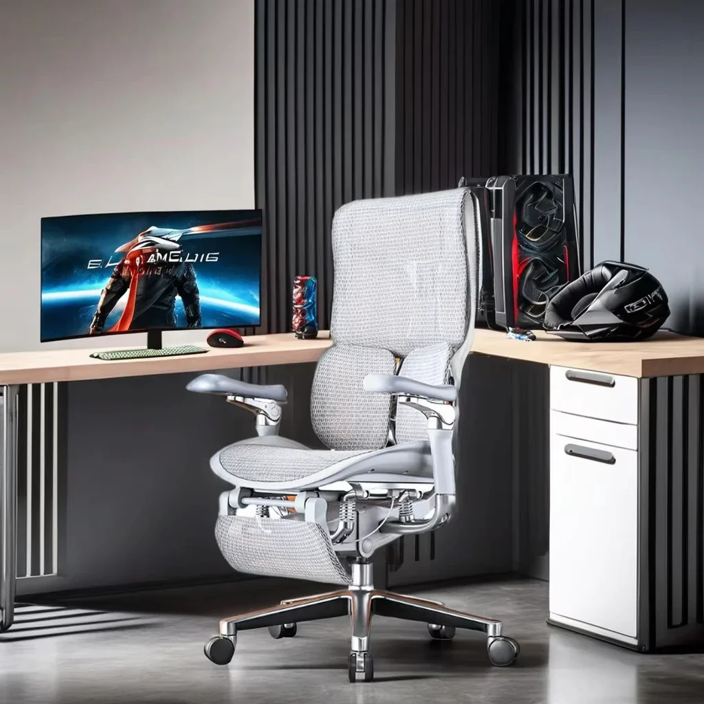 

-New Listed Modern Design Office Boss Chair Mesh Ergonomic Adjustable Height Iron Foam Nylon Polypropylene