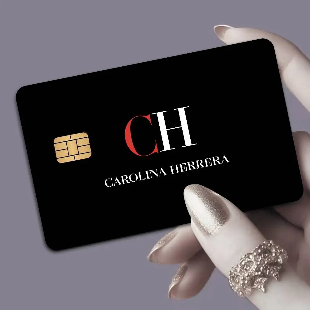 C-Carolina Fashion H-Herrera Game Film Cover Sticker Case for Small Chip Credit Debit Card Front Side