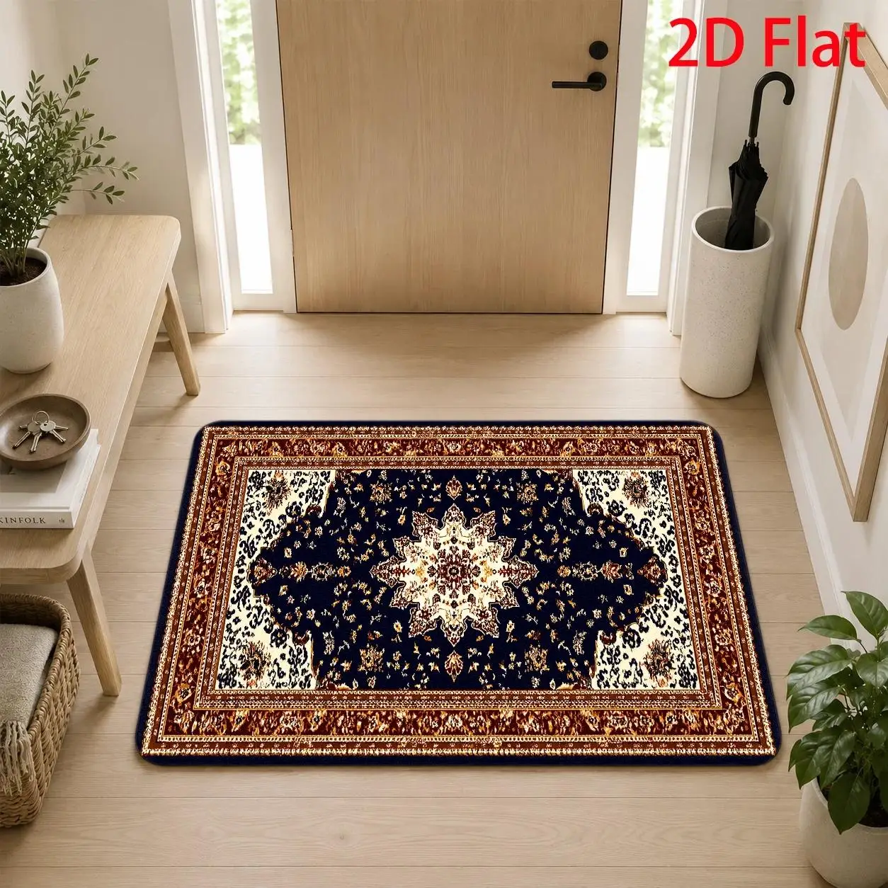 Owl Branch Butterfly Nature Sketch Doormat For Rustic Porch Entryway Artistic Design Soft Touch Indoor Floor Mat