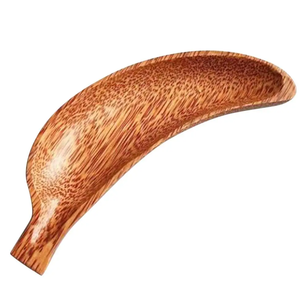 

Wooden Fruit Plate Banana Shaped Coconut Wood Natural Material Snack Tray Dry Fresh Fruits Dessert Serving Versatile