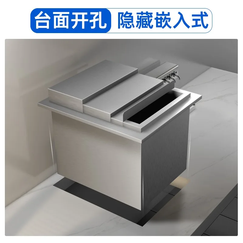 Stainless Steel Ice Storage Tank Commercial Countertop Embedded Ice Storage Tank Bar Coffee Shop Ice Cube Storage