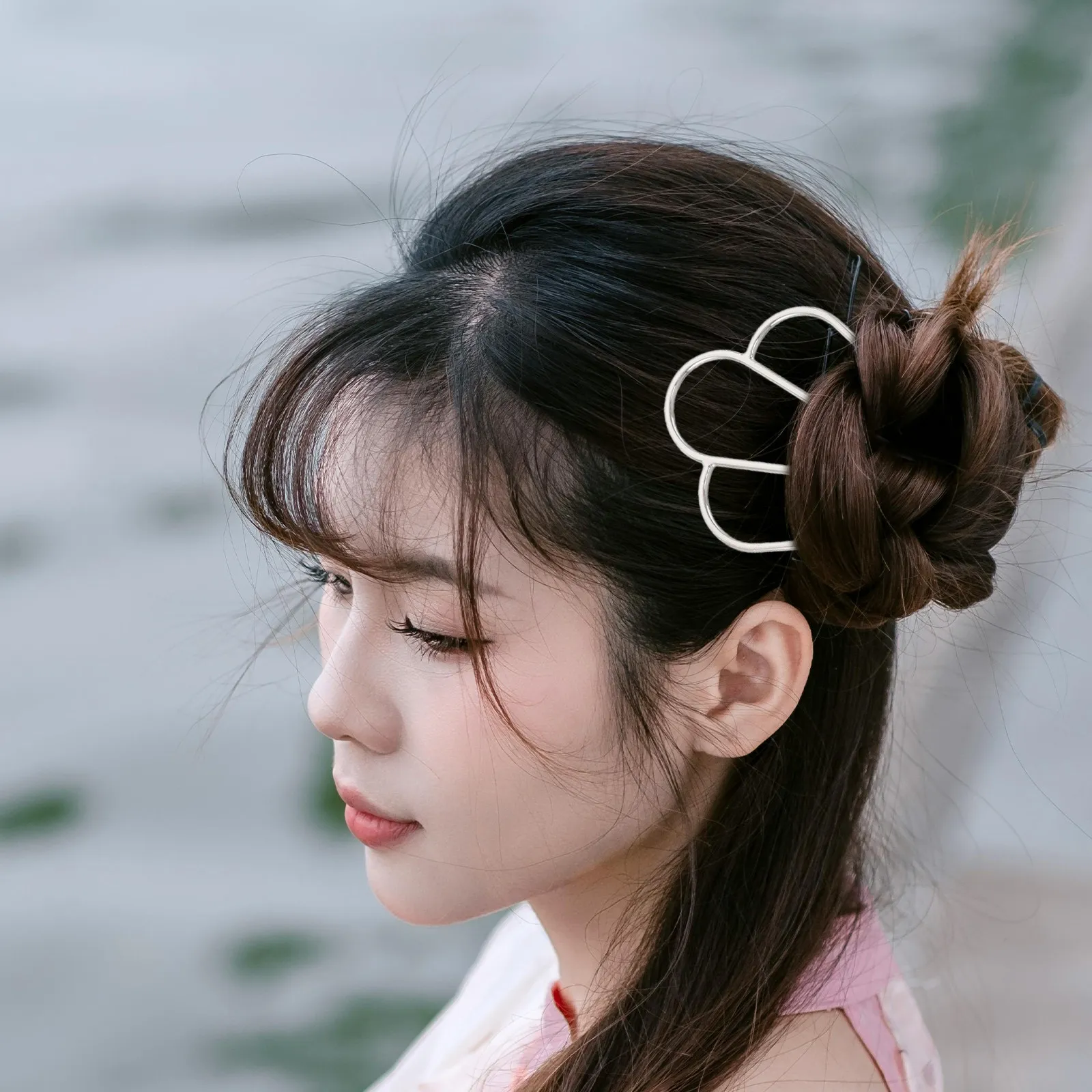 3Pcs Minimalist Metal Hair Fork Clip U-Shape French Hair Stick for Bun Updo Styling Comfortable Lightweight Hairpin Women