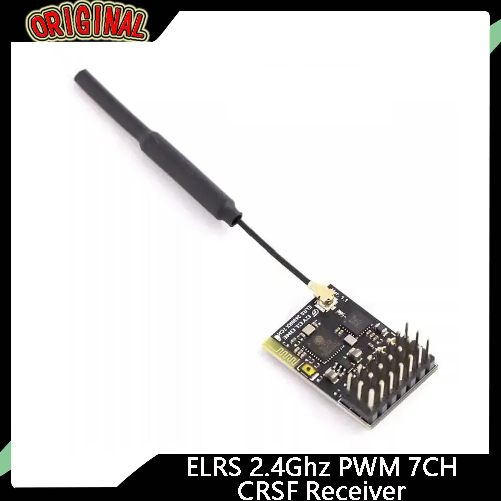 

ELRS 2.4GHz 7CH CRSF Receiver | PWM/CRSF Output, ELRS 3.2 Support, Copper Pipe Antenna - for RC FPV Drones & Airplanes