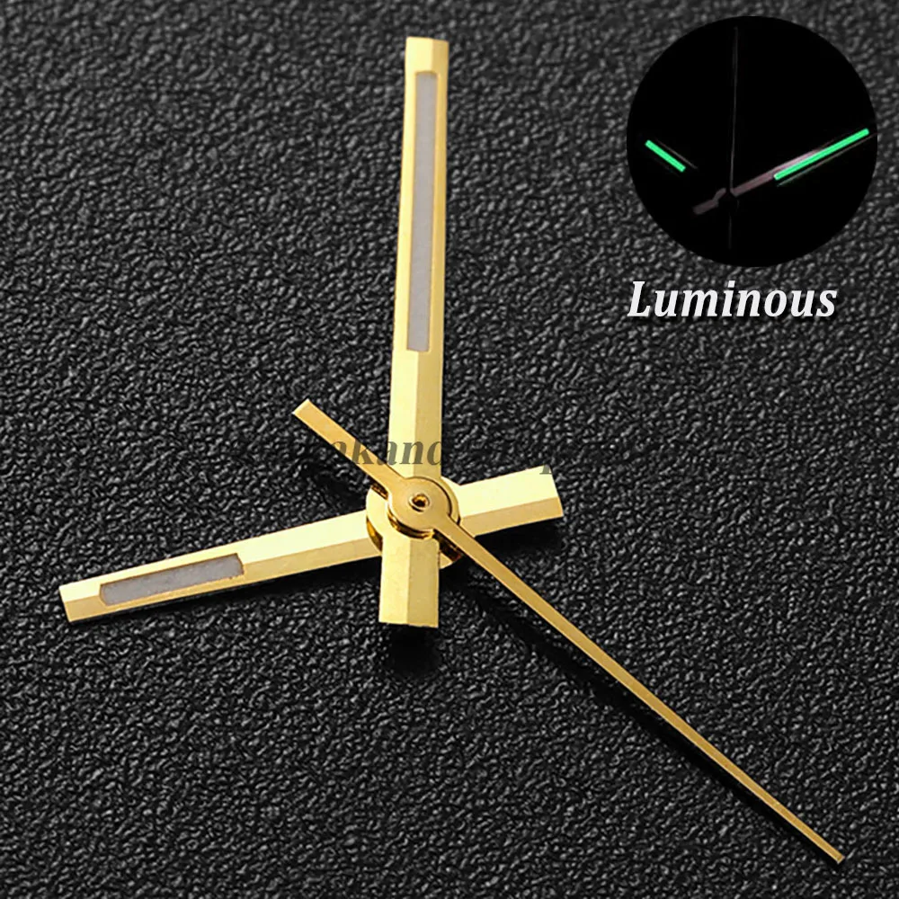 Modified Hands Gold Silver Rose Gold Aiguille Watch Hands Green Luminous For NH35/NH36/4R/7S Movement Nautilus Watches Pointers
