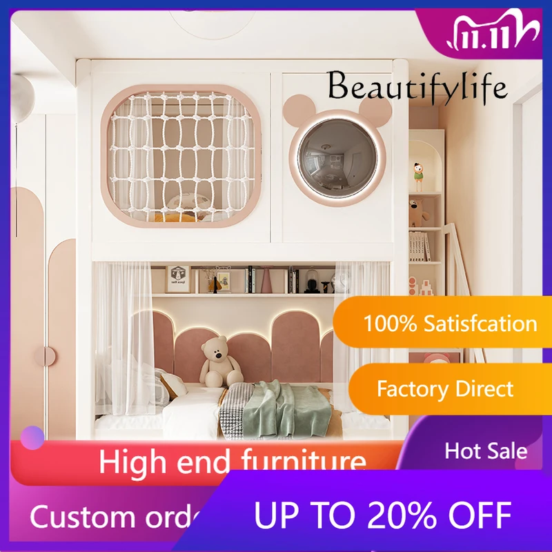 قضبان حماية مخصصة للفتيات الصغيرات سرير أطفال على الطراز الحديث Camas Infantiles Home Luxuce Nordic Loft سرير أطفال Decker #1