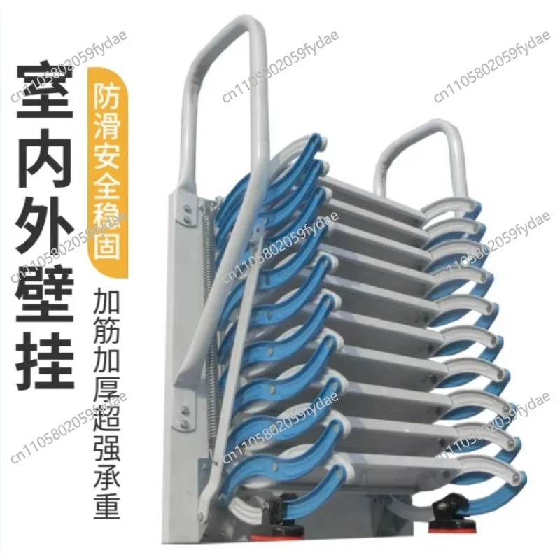 1.5/1.75/2/2.25M Foldable retractable staircase loft wall-mounted raised outdoor climbing wall lift