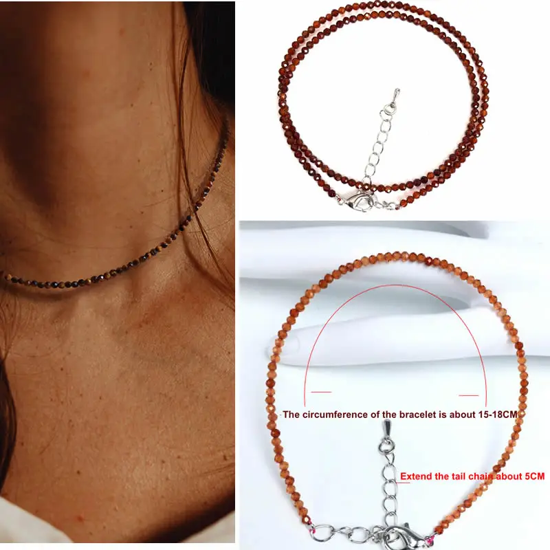 2026 New Boho 2mm Natural Stone Crystal Quartz Necklace Bracelet Small Chain Ladies Fashion Accessories Charm Jewelry Accessorie