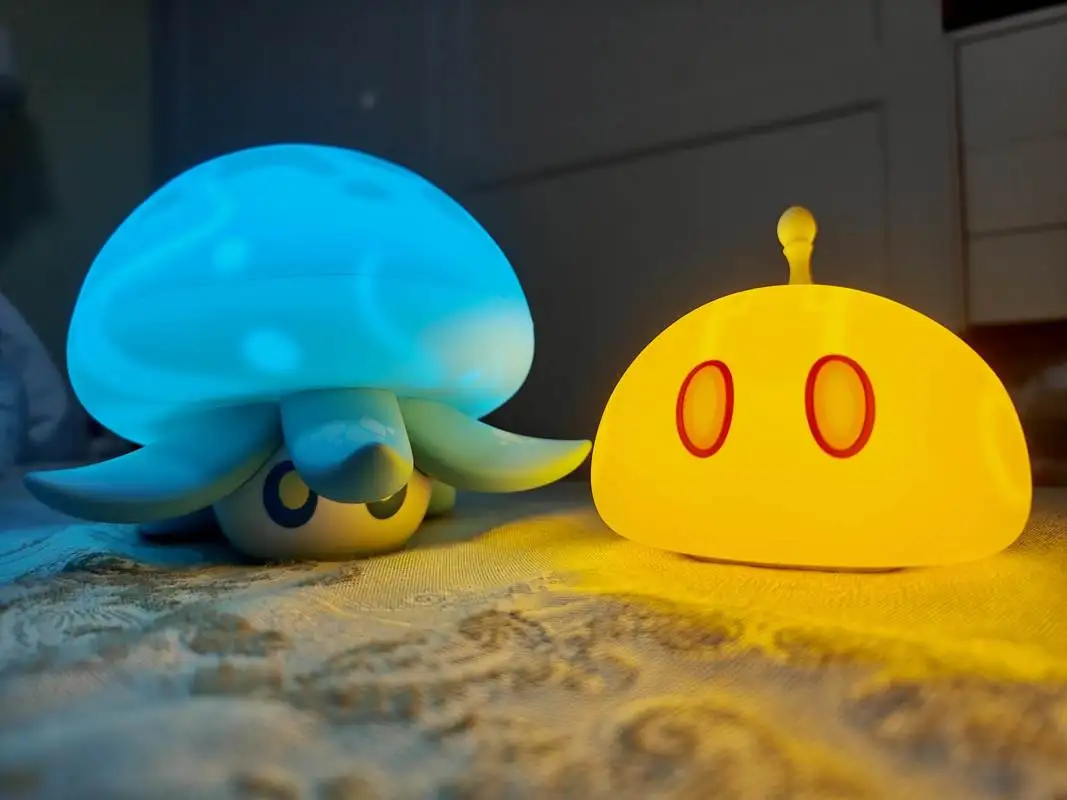 Official Genshin Impact Floating Water Mushroom Patted Small Night Light Anime Peripheral Slime Bedside Lights Creative Gift