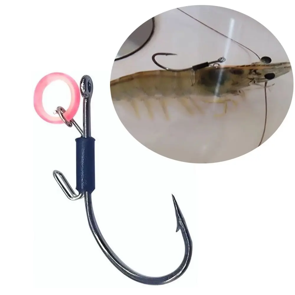 10pcs Third generation Live Shrimp Bait Hooks Single hook Pickerel Hawksbill Single Hook Wide Gap Soft Worm Fishing Hook