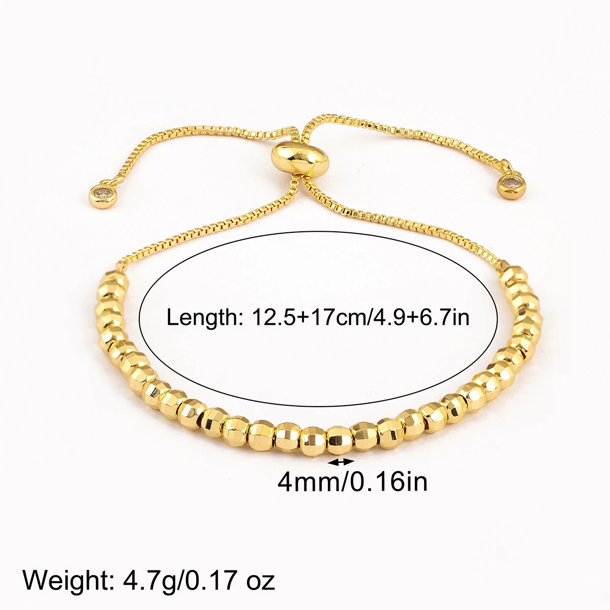 Nidin Elegant Bead Bracelet For Women Adjustable Drawstring Slider Chain Bracelets Minimalist Daily Wear Jewelry Birthday Gifts