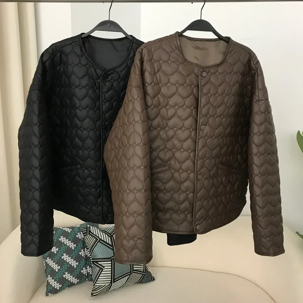 2024 Spring New PU Leather Jacket Street Fashion Thick Leather Coat Women\'s European Fashion Short Warm Designer Jackets