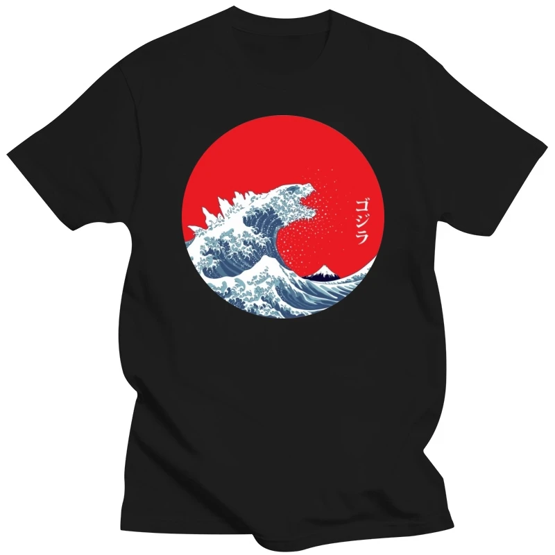 Cool Fashion Hokusai Gojira T Shirts Men 2020 Funny White Hip Pop T-shirts