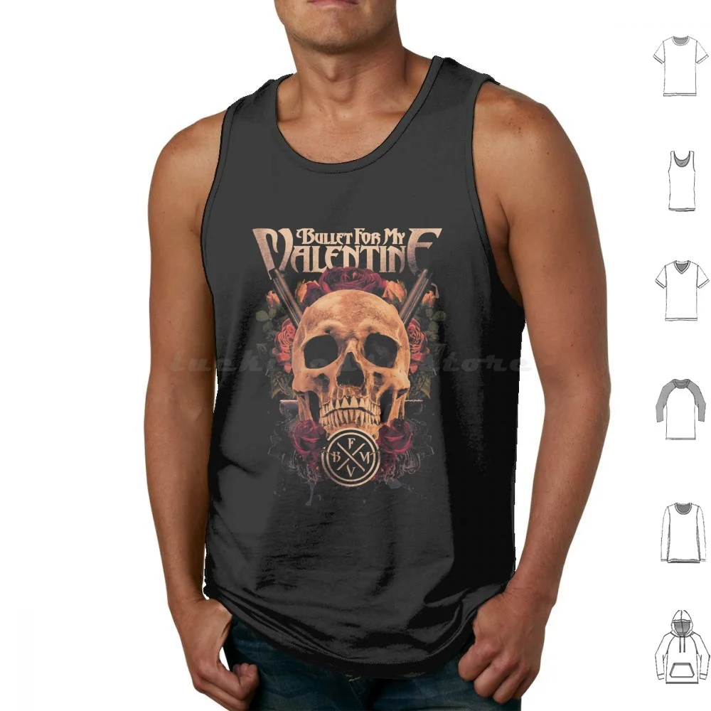 Women Men Skull Rose Bfmv Metal Merch Retro Vintage Tank Tops Print Cotton Women Men Bfmv Metal Retro Vintage Bullet For My